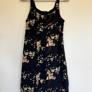 Y2K Banana Republic Black Floral Mini Dress